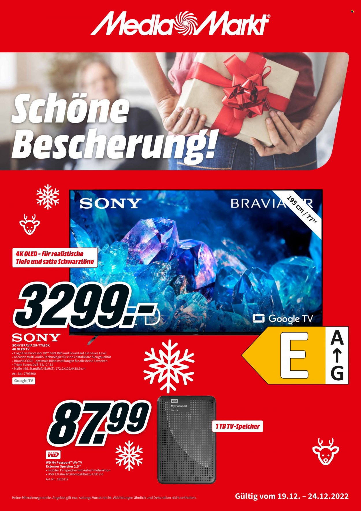 MediaMarkt Prospekte  - 19.12.2022 - 24.12.2022. Seite 1
