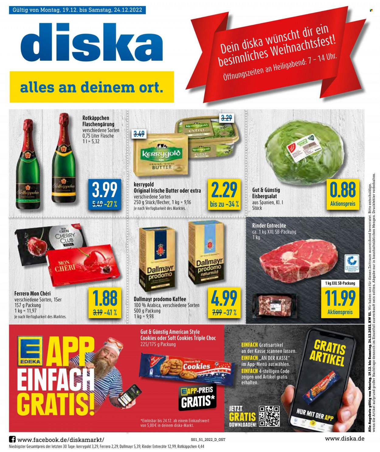 Diska Prospekte  - 19.12.2022 - 24.12.2022. Seite 1