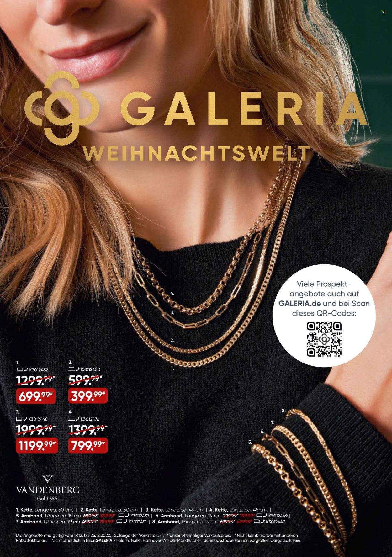 GALERIA Karstadt Kaufhof Prospekte  - 19.12.2022 - 25.12.2022. Seite 1