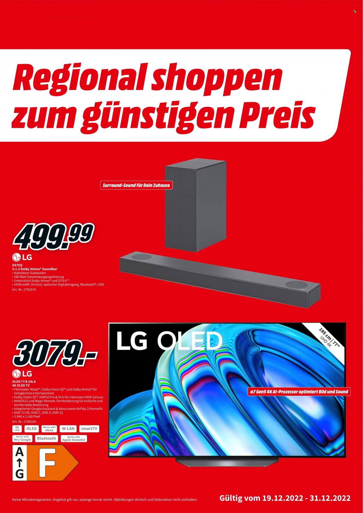 MediaMarkt Prospekte  - 19.12.2022 - 31.12.2022. Seite 1