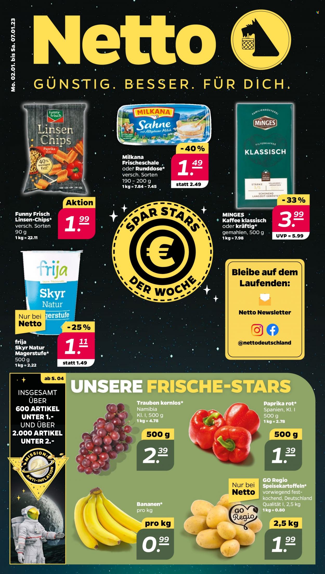 Netto Prospekte  - 2.01.2023 - 7.01.2023. Seite 1