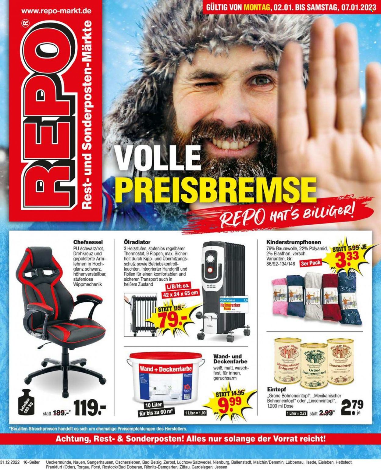 Repo Prospekte  - 2.01.2023 - 7.01.2023. Seite 1