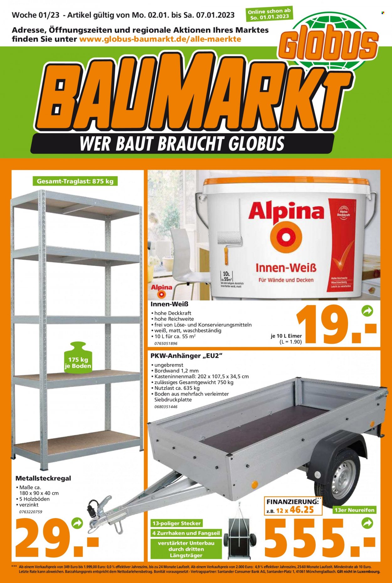 Globus Baumarkt Prospekte  - 2.01.2023 - 7.01.2023. Seite 1