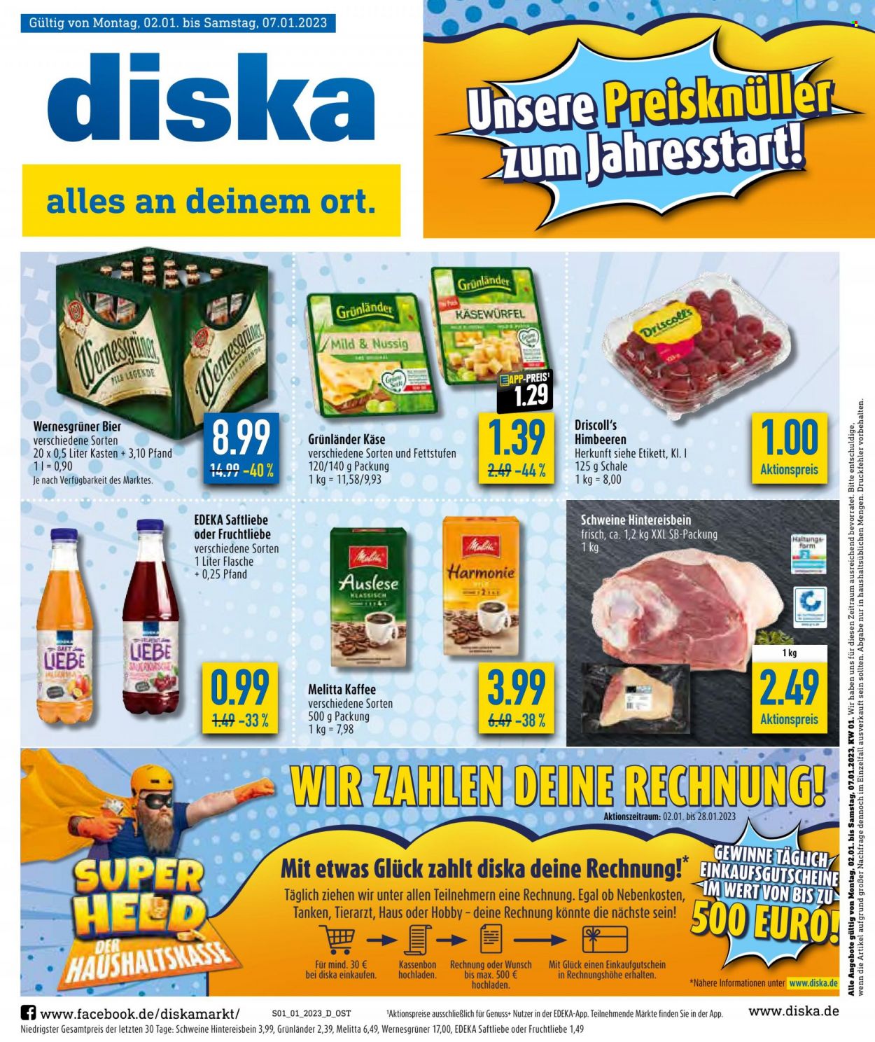 Diska Prospekte  - 2.01.2023 - 7.01.2023. Seite 1