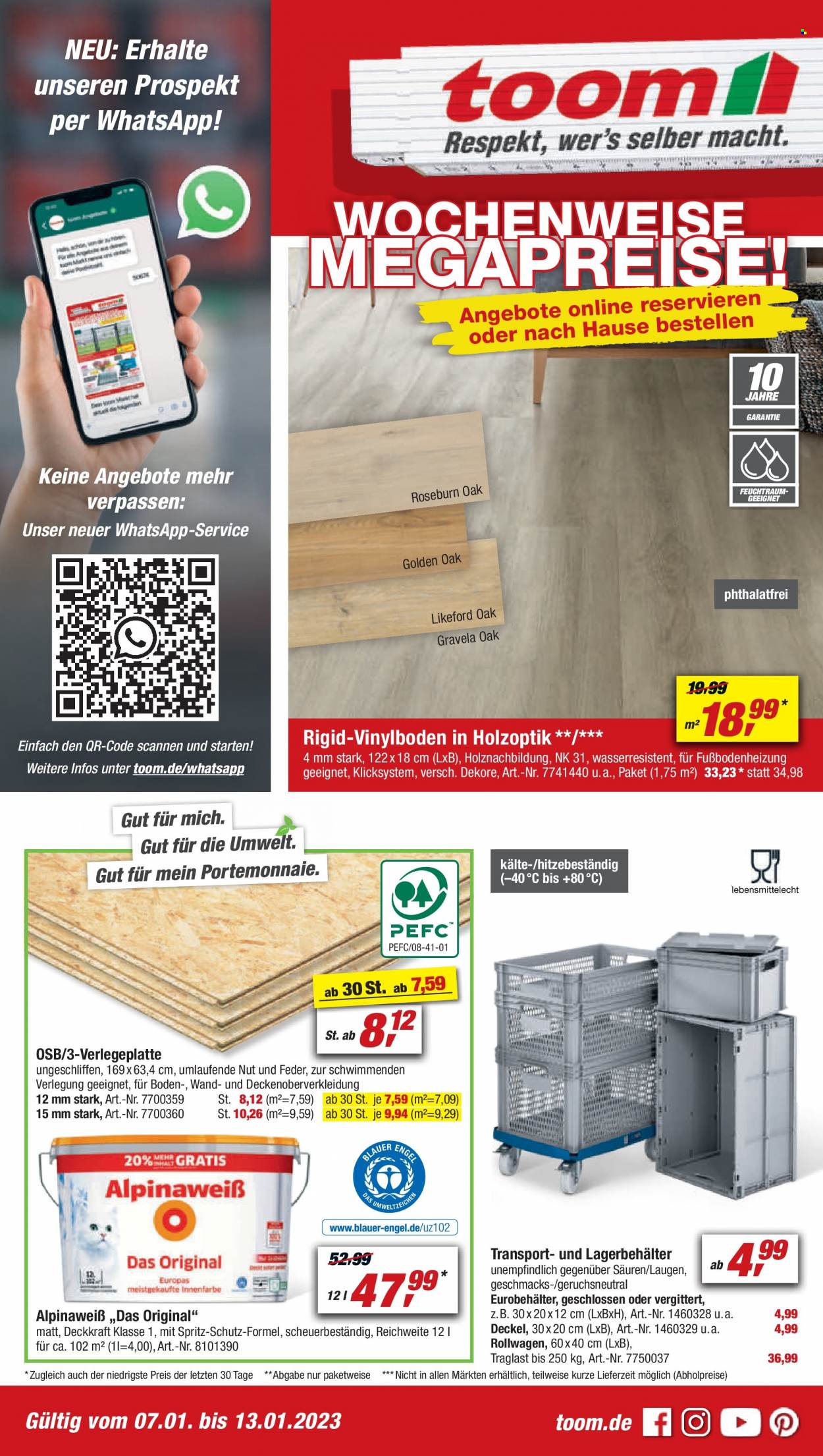 toom Baumarkt Prospekte  - 7.01.2023 - 13.01.2023. Seite 1