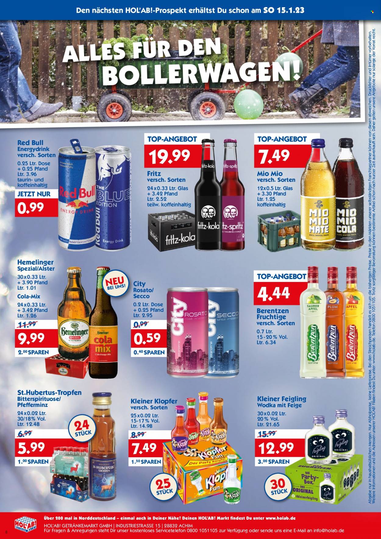 Hol'ab! Getränkemarkt Prospekte  - 9.01.2023 - 14.01.2023. Seite 8