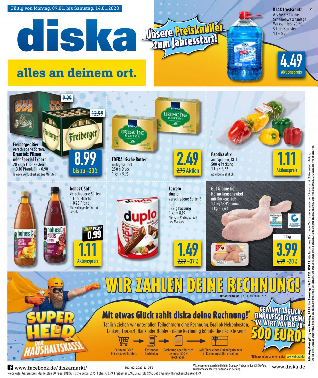 Diska Prospekte  - 9.01.2023 - 14.01.2023. Seite 1