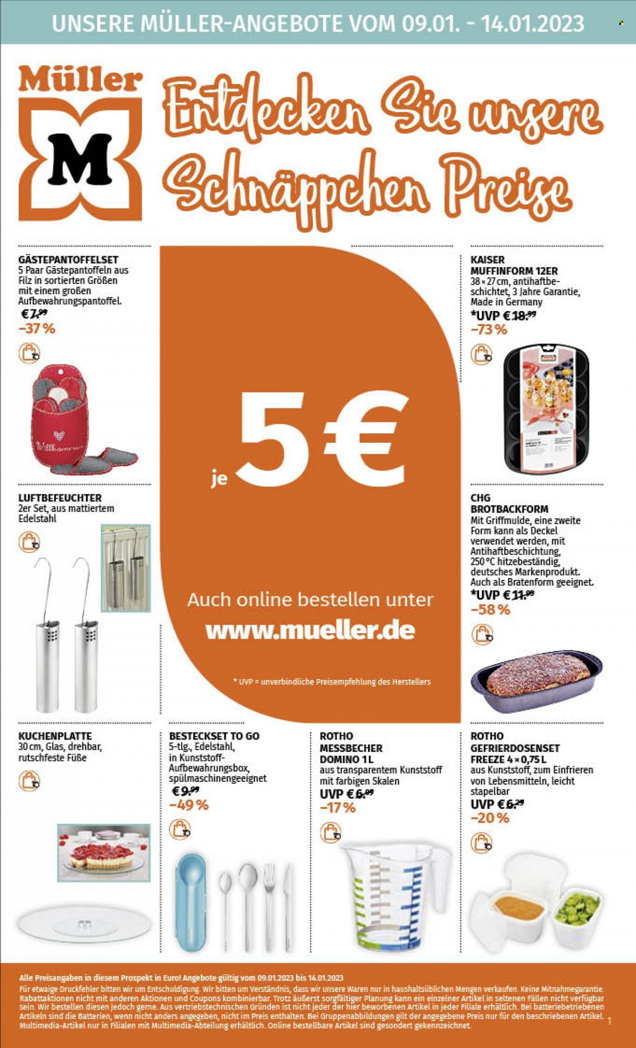 Müller Prospekte  - 9.01.2023 - 14.01.2023. Seite 1