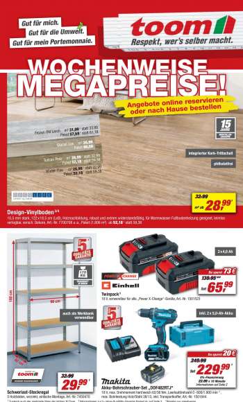 Prospekte toom Baumarkt - 14.01.2023 - 20.01.2023.