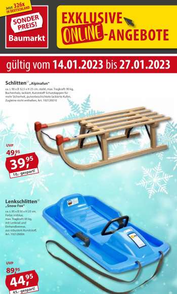 Prospekte Sonderpreis-Baumarkt - 14.01.2023 - 27.01.2023.