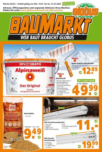 Prospekte Globus Baumarkt - 16.01.2023 - 21.01.2023.