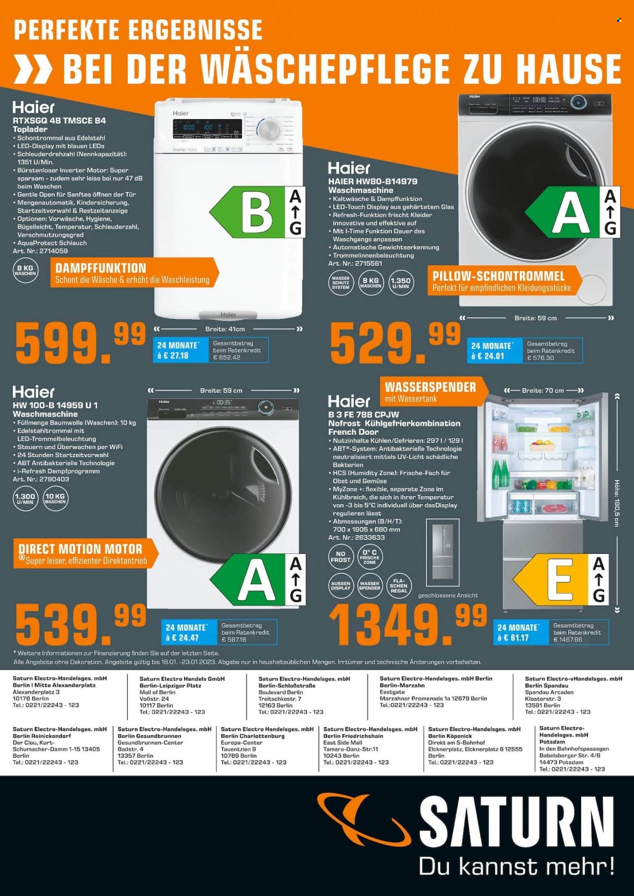Saturn Prospekte  - 18.01.2023 - 23.01.2023. Seite 1