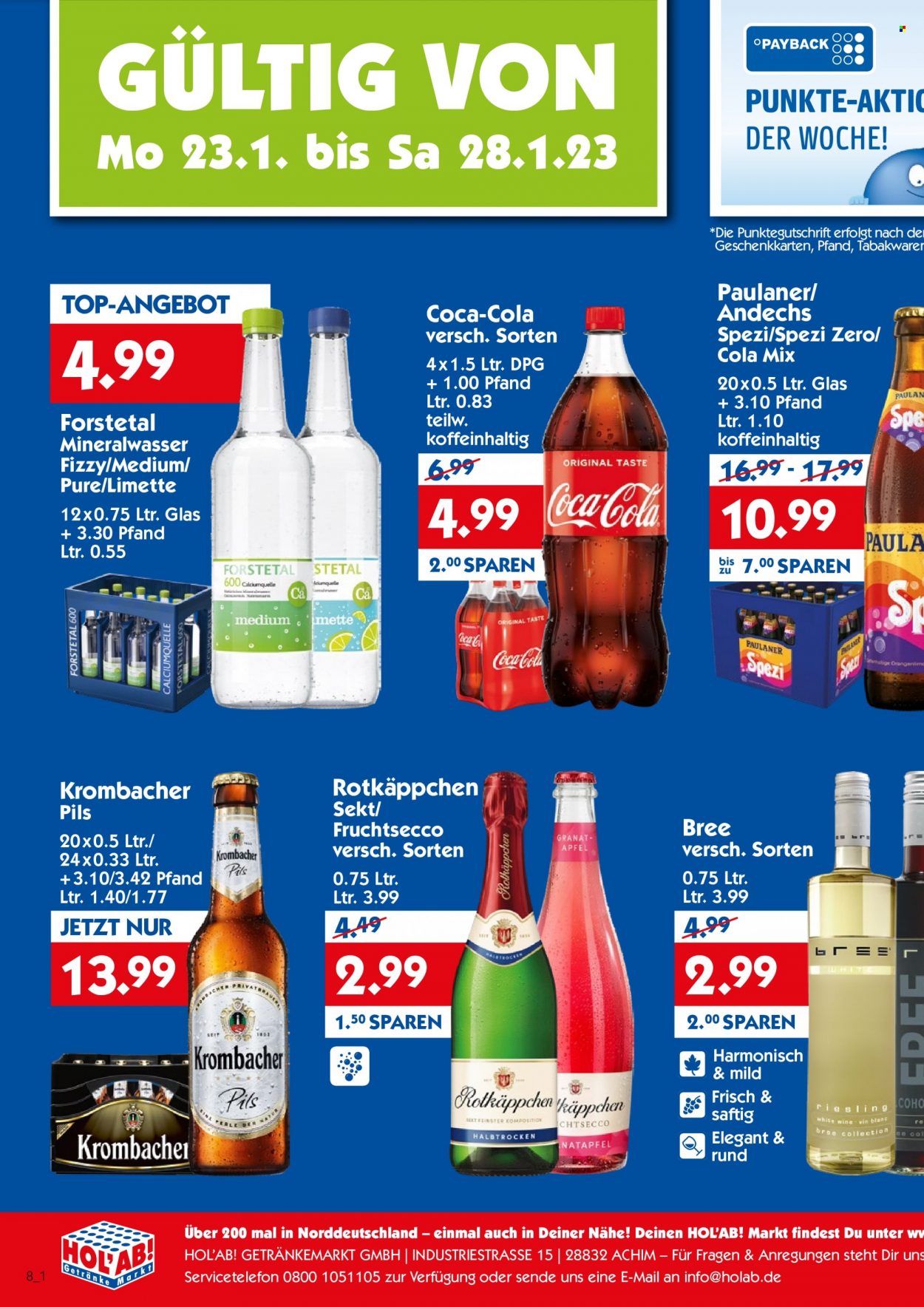 Hol'ab! Getränkemarkt Prospekte  - 23.01.2023 - 28.01.2023. Seite 2