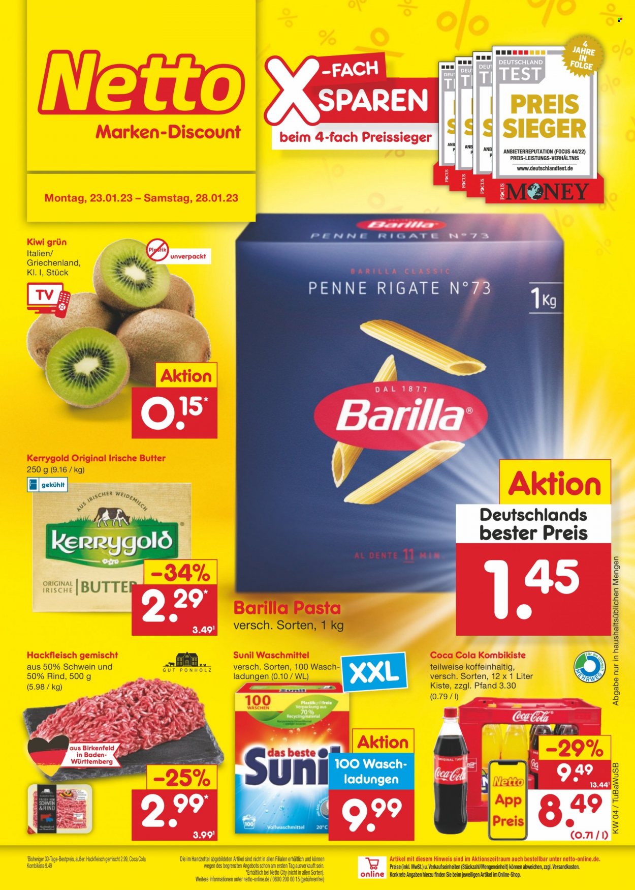 Netto Marken-Discount Prospekte  - 23.01.2023 - 28.01.2023. Seite 1