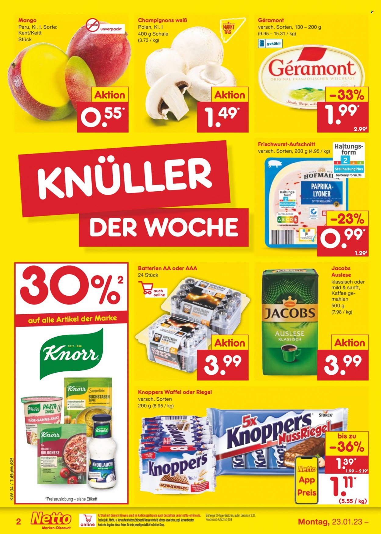 Netto Marken-Discount Prospekte  - 23.01.2023 - 28.01.2023. Seite 2