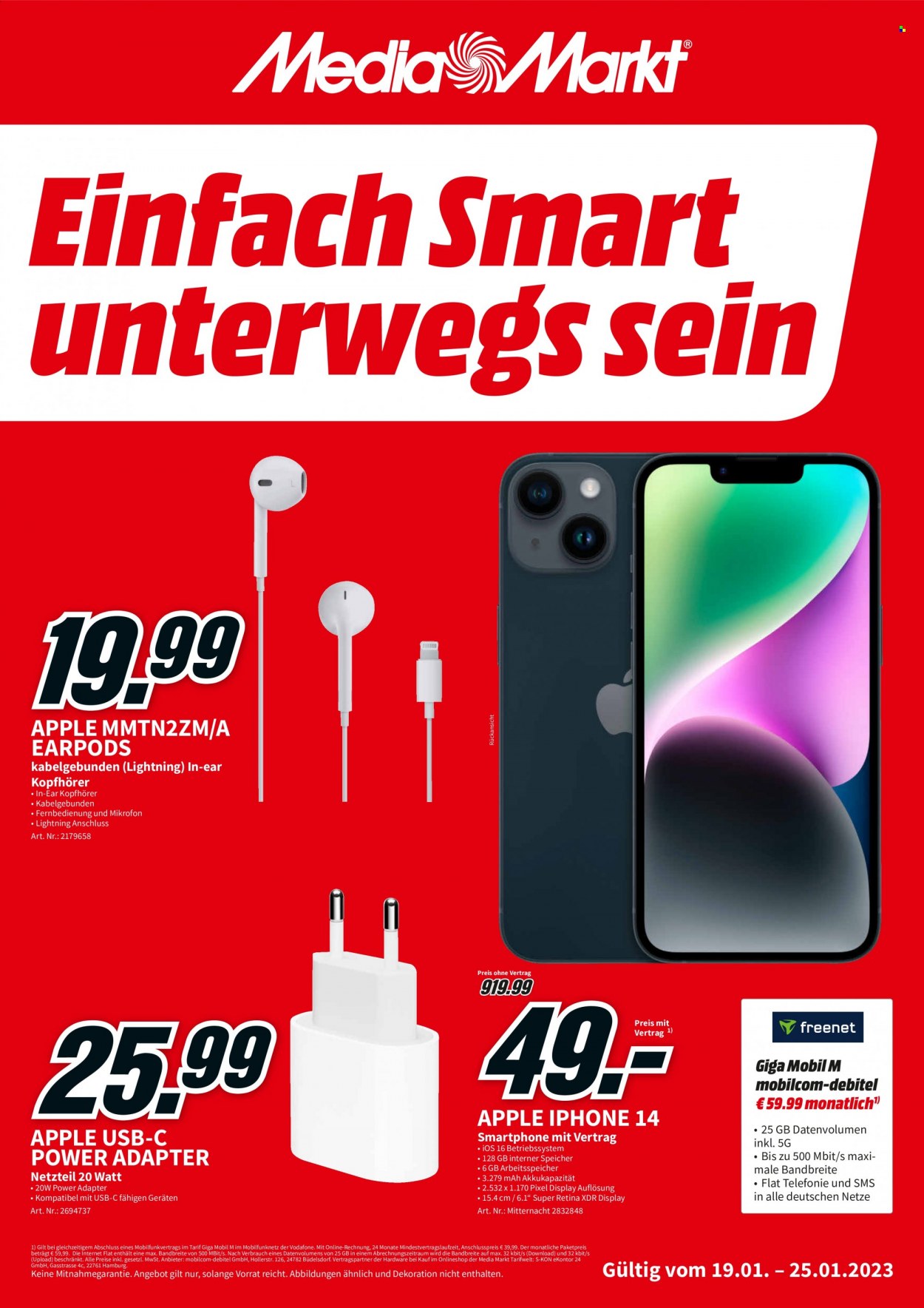 MediaMarkt Prospekte  - 19.01.2023 - 25.01.2023. Seite 1