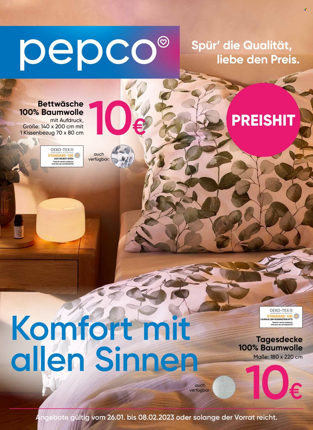thumbnail - Prospekte Pepco - 26.01.2023 - 8.02.2023 - Produkte in Aktion - Bettwäsche, Tagesdecke. Seite 1.