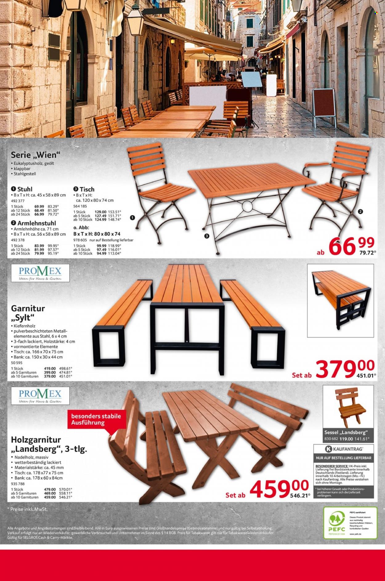thumbnail - Prospekte Selgros - 1.02.2023 - 29.04.2023 - Produkte in Aktion - Tisch, Stuhl, Sessel, Bank. Seite 8.
