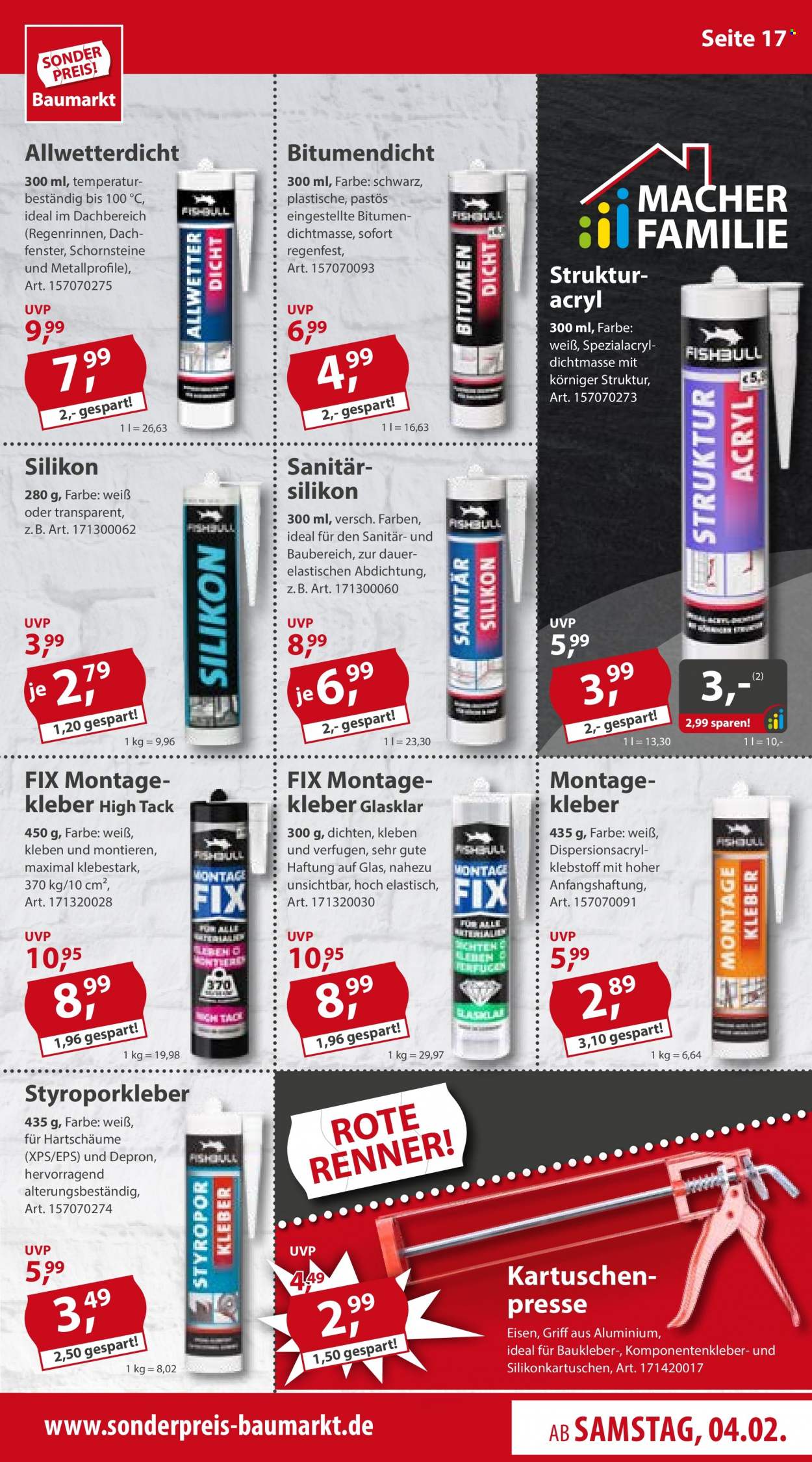 Sonderpreis-Baumarkt Prospekte  - 4.02.2023 - 10.02.2023. Seite 17