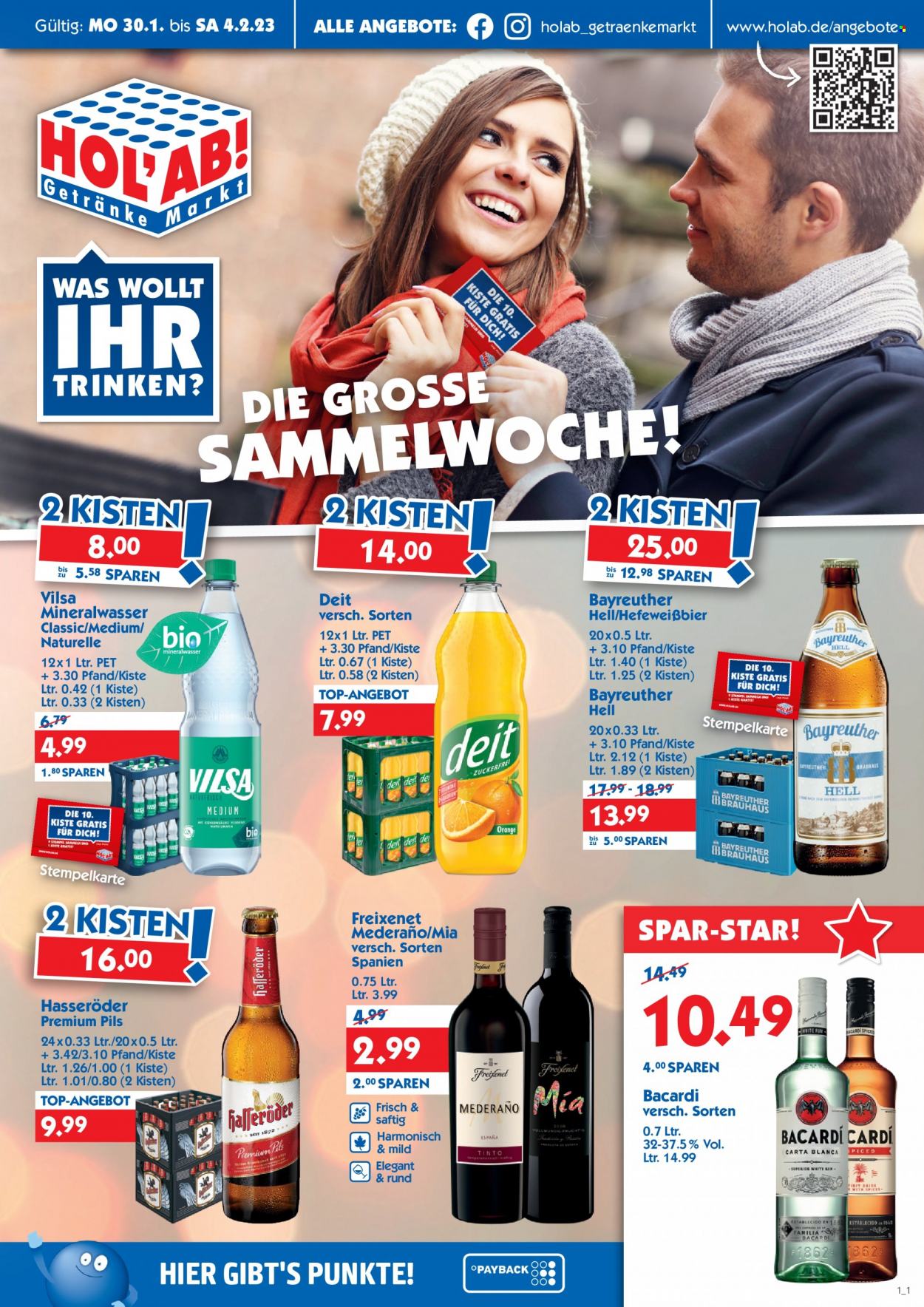 Hol'ab! Getränkemarkt Prospekte  - 30.01.2023 - 4.02.2023. Seite 1
