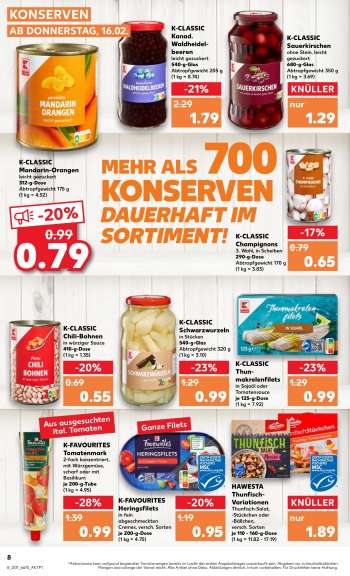 thumbnail - K-CLASSIC Champignons 3. Wahl, in Scheiben 290-g-Dose Abtropfgewicht 170 g (1 kg = 3.83)
