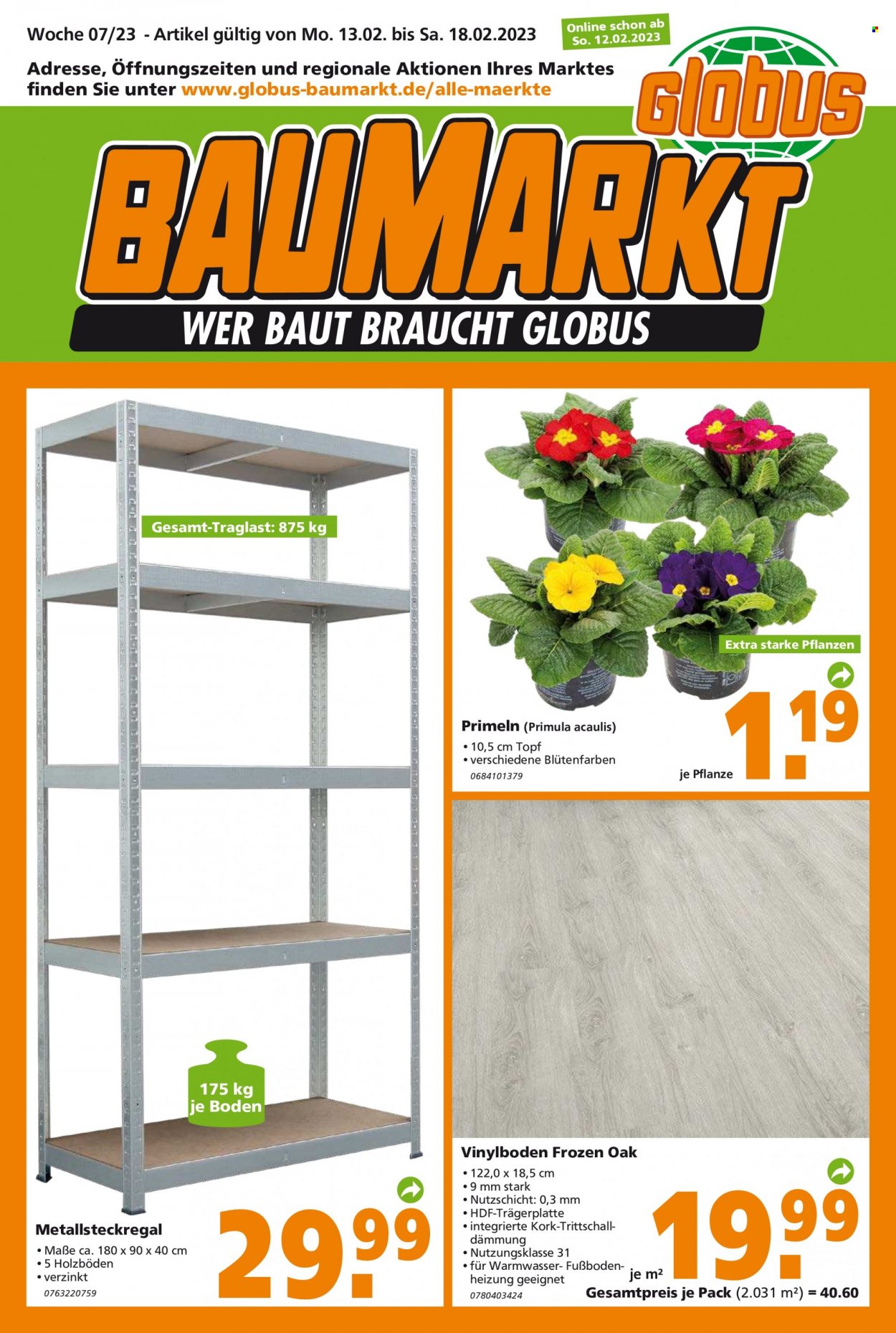 Globus Baumarkt Prospekte  - 13.02.2023 - 18.02.2023. Seite 1