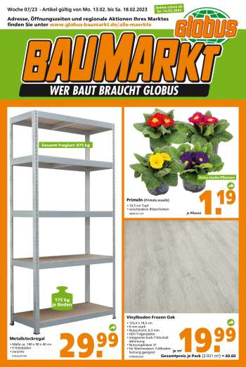 Prospekte Globus Baumarkt - 13.02.2023 - 18.02.2023.