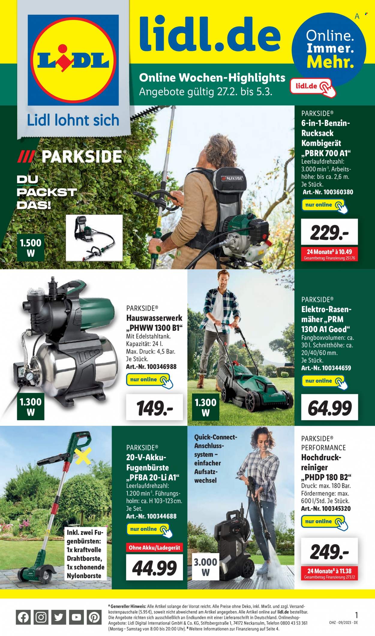 Lidl Prospekte  - 27.02.2023 - 5.03.2023. Seite 1