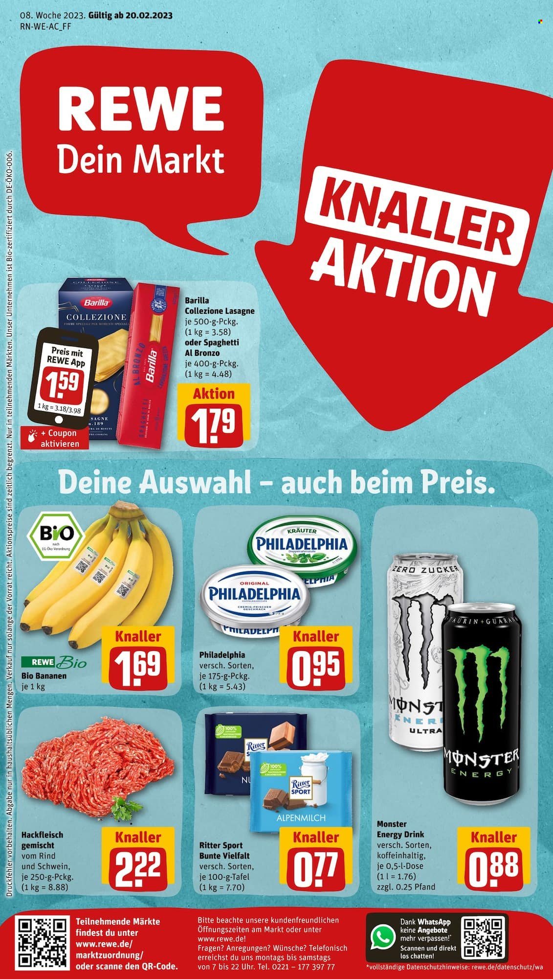 REWE Prospekte  - 20.02.2023 - 25.02.2023. Seite 1