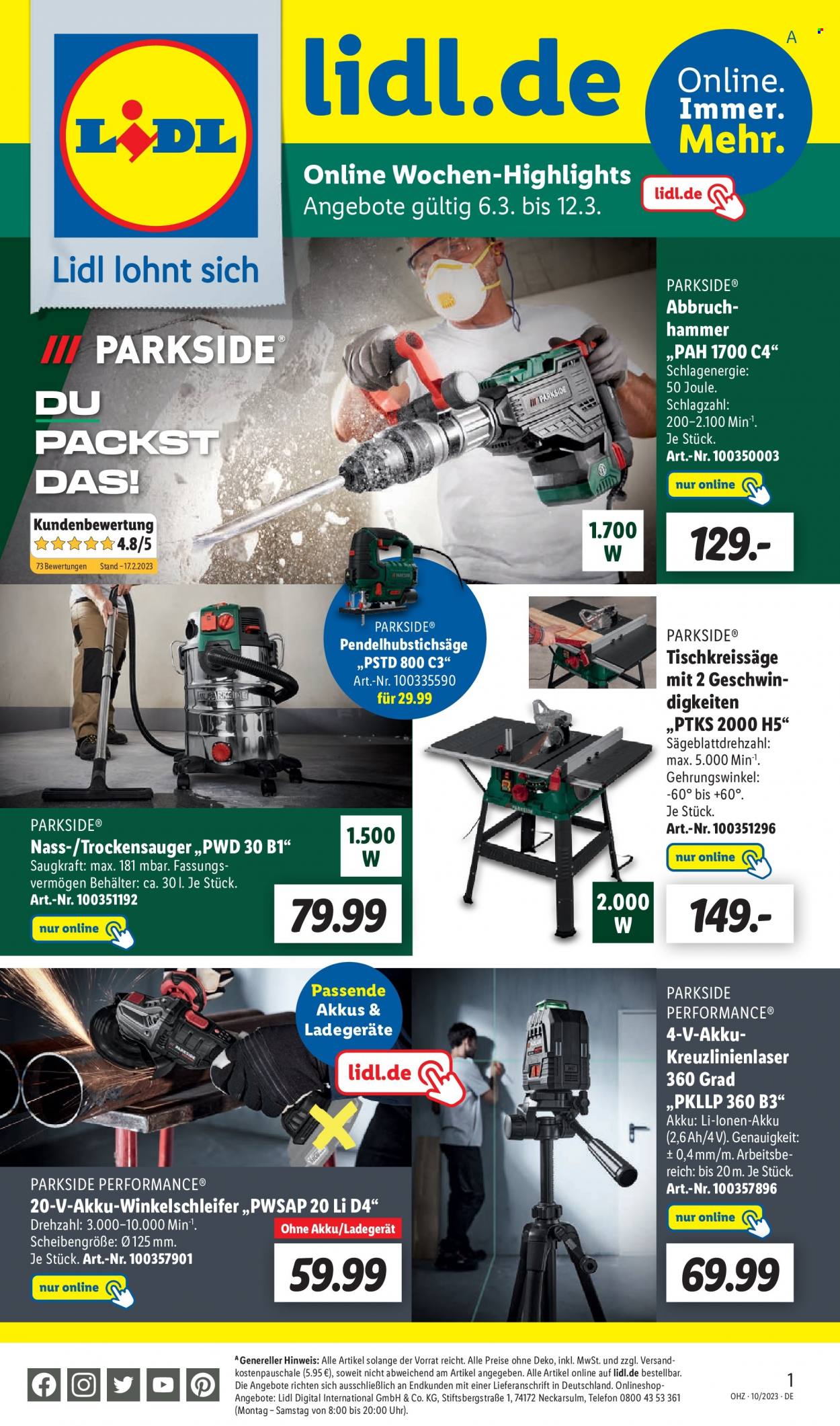 Lidl Prospekte  - 6.03.2023 - 12.03.2023. Seite 1