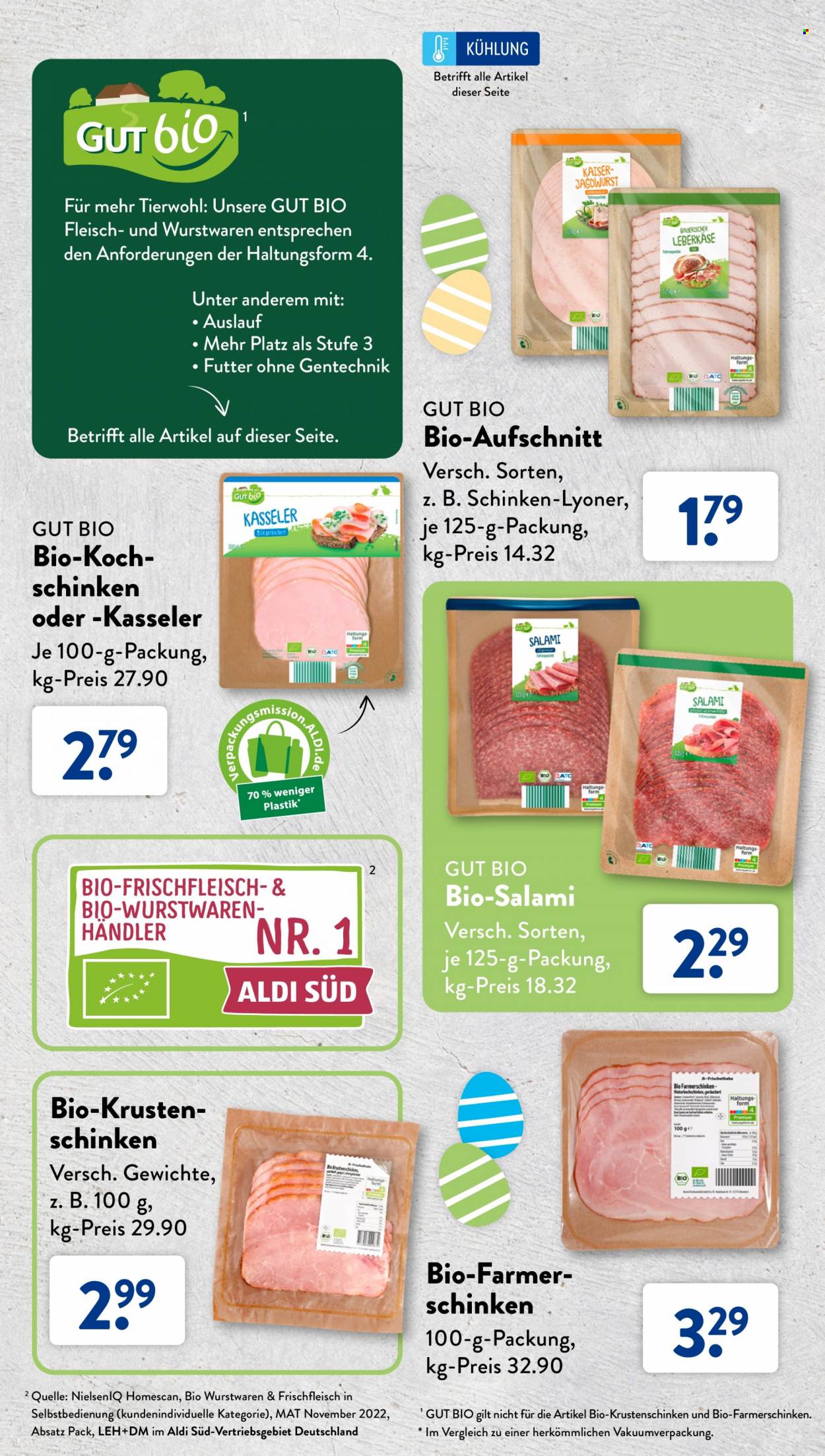 thumbnail - Prospekte ALDI SÜD - 1.03.2023 - 8.04.2023 - Produkte in Aktion - Gut Bio, Bio-Salami, Salami, Schinken, Krustenschinken, Lyoner, Aufschnitt. Seite 19.