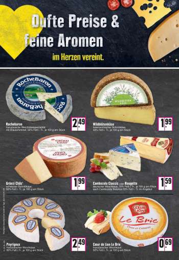 thumbnail - Cambozola Classic oder Rougette deutscher Weichkäse, 70% Fett i. Tr., je 100 g am Stück auch Cambozola Balance 55% Fett i. Tr. im Angebot