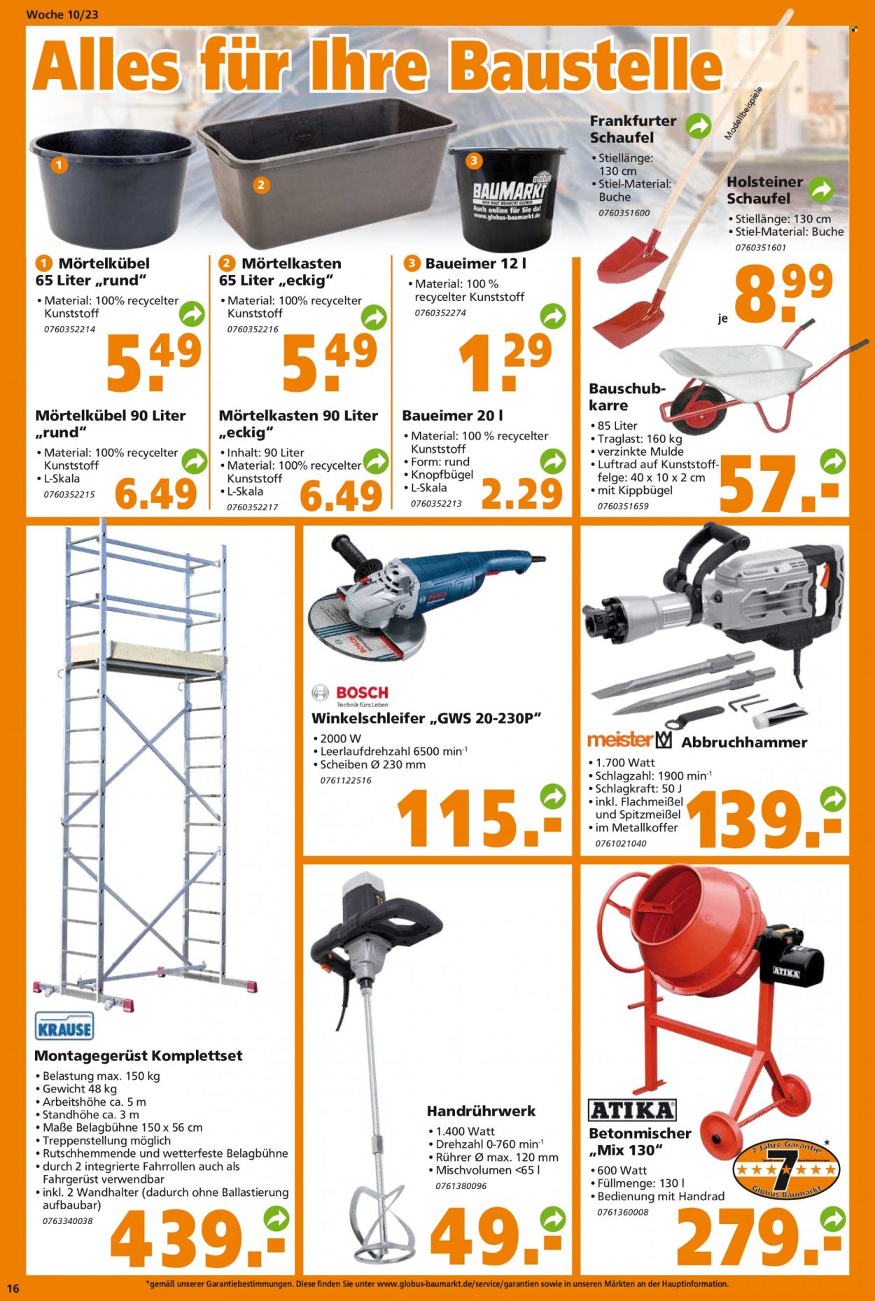 Globus Baumarkt Prospekte  - 6.03.2023 - 11.03.2023. Seite 16