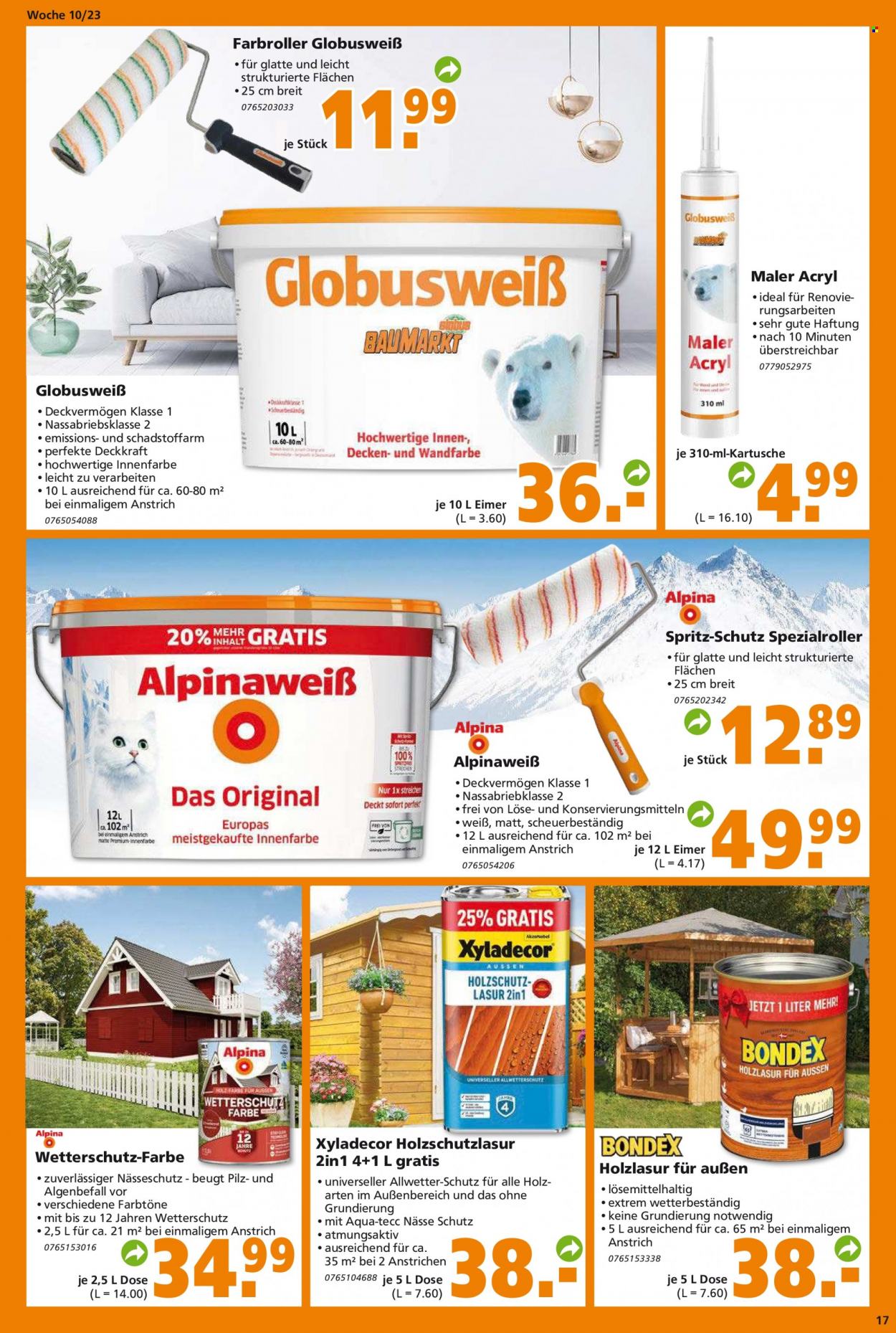 Globus Baumarkt Prospekte  - 6.03.2023 - 11.03.2023. Seite 17
