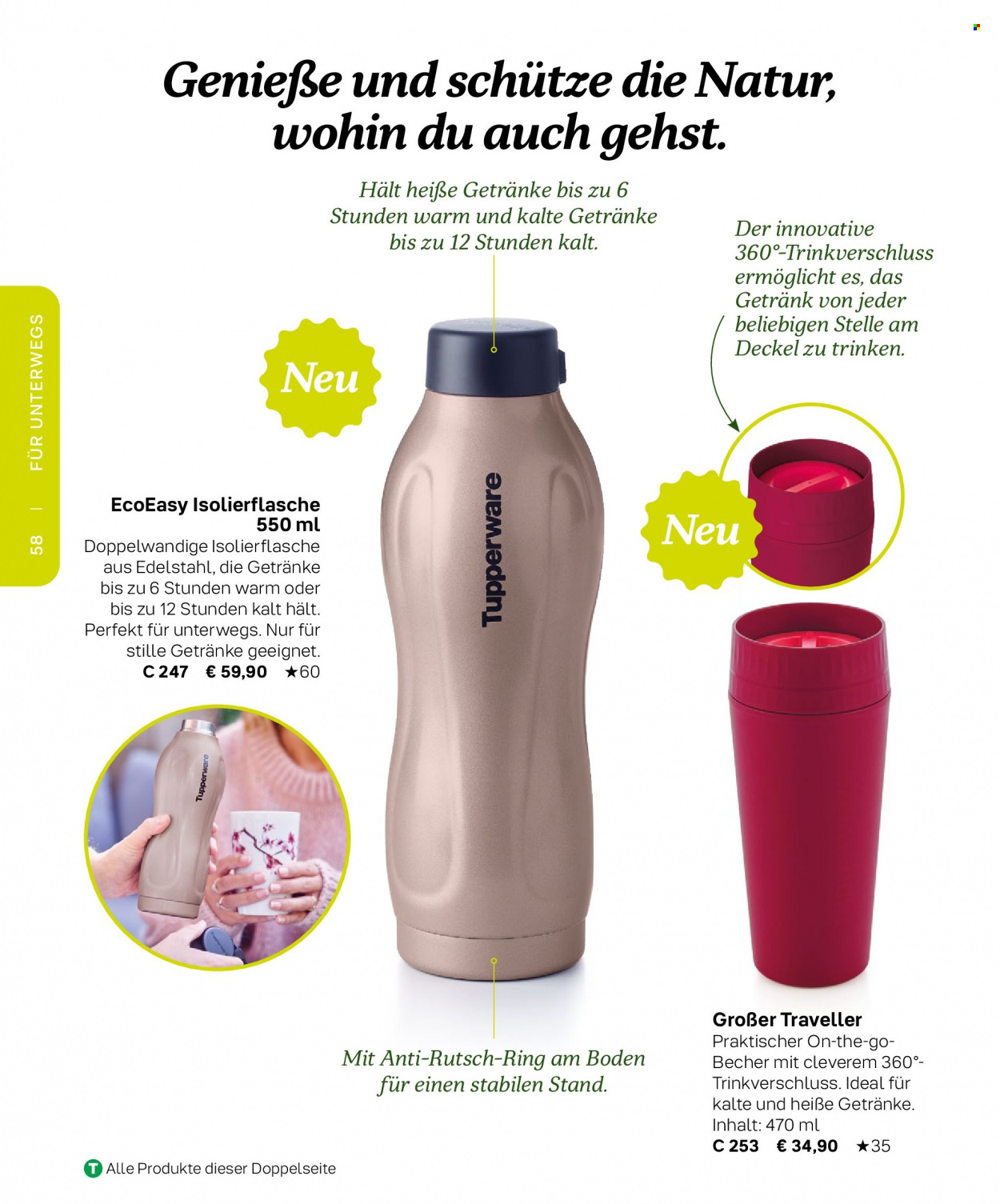 thumbnail - Prospekte Tupperware - Produkte in Aktion - Deckel, Isolierflasche. Seite 58.