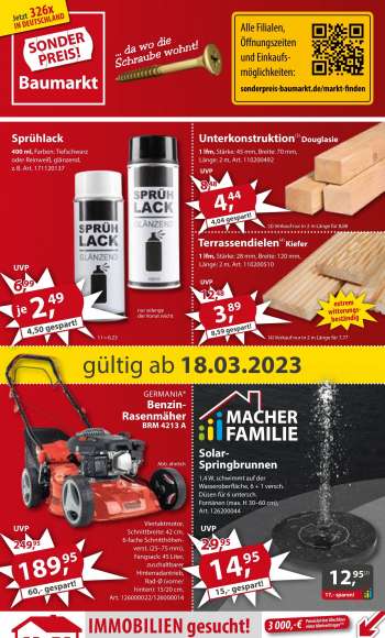 Prospekte Sonderpreis-Baumarkt - 18.03.2023 - 24.03.2023.