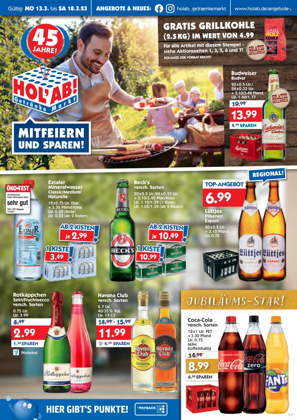 Hol'ab! Getränkemarkt Prospekte  - 13.03.2023 - 18.03.2023. Seite 1