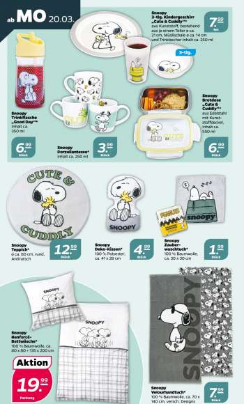 thumbnail - Snoopy 3-tlg. Kindergeschirr „Cute & Cuddly“*