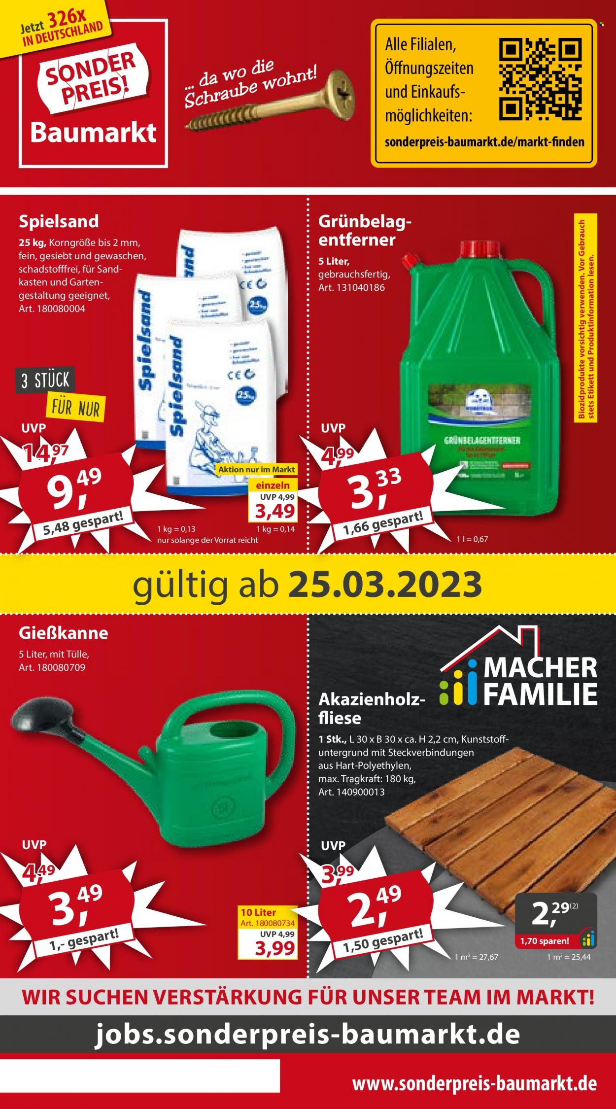 Sonderpreis-Baumarkt Prospekte  - 25.03.2023 - 31.03.2023. Seite 1