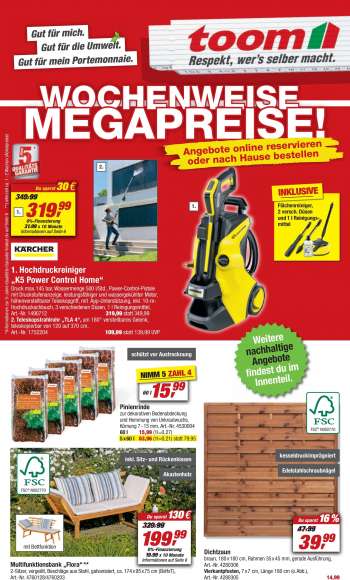 Prospekte toom Baumarkt - 25.03.2023 - 31.03.2023.