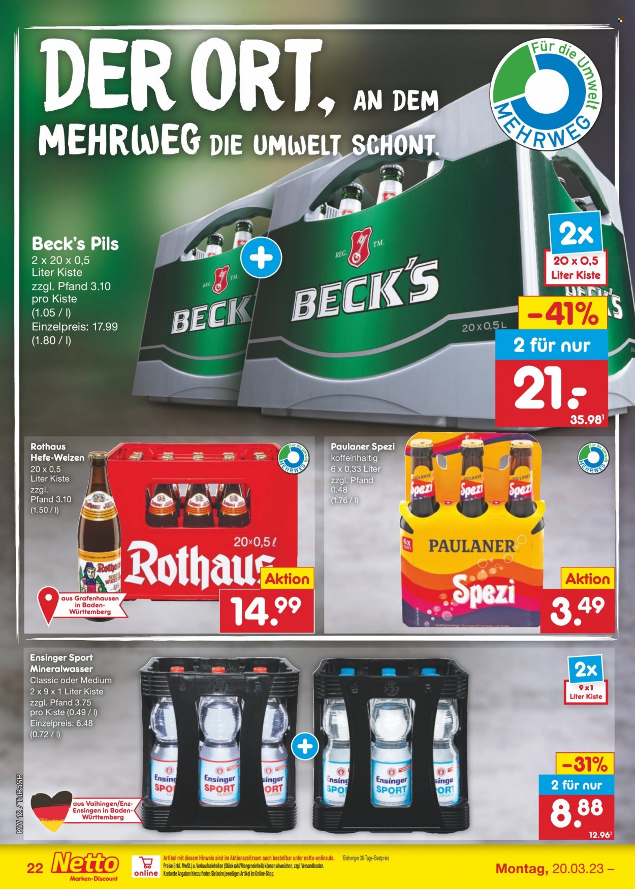 Netto Marken-Discount Prospekte  - 20.03.2023 - 25.03.2023. Seite 22