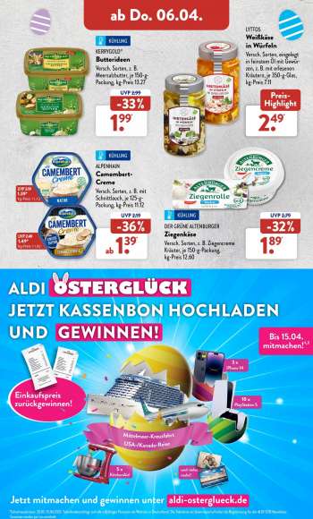 thumbnail - KÜHLUNG ALPENHAIN Camembert Creme Versch. Sorten, z. B. mit Schnittlauch, je 125-g- Packung, kg-Preis 11.12