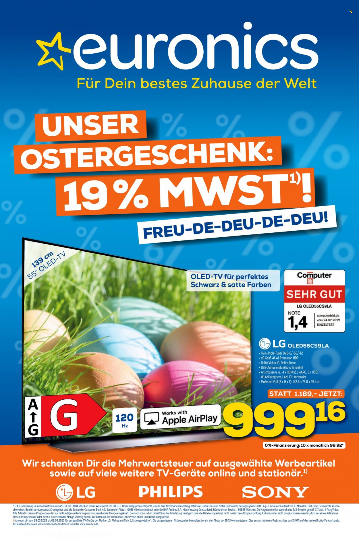 Euronics Prospekte  - 29.03.2023 - 8.04.2023. Seite 1