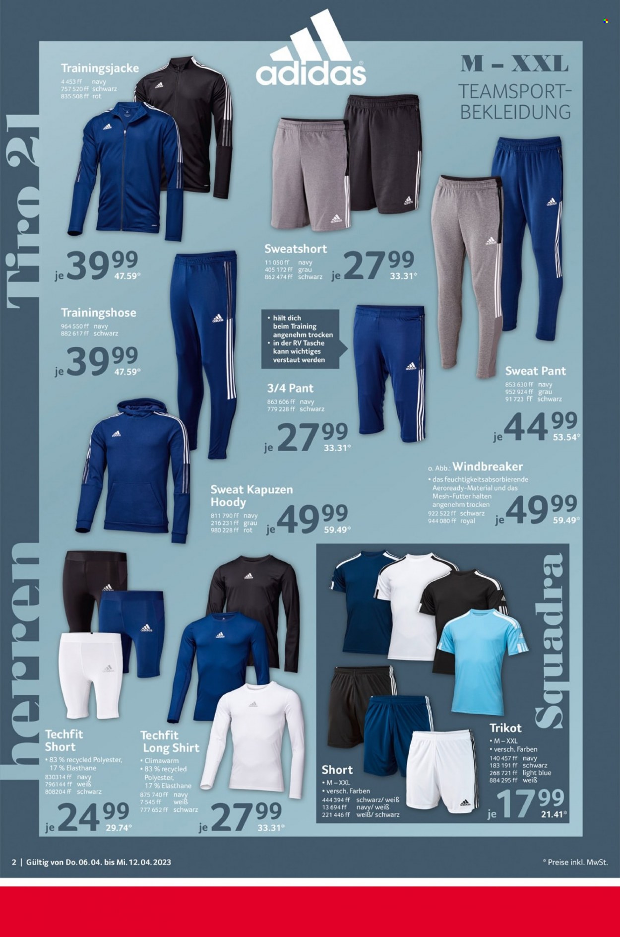 thumbnail - Prospekte Selgros - 6.04.2023 - 12.04.2023 - Produkte in Aktion - Adidas, Jacke, Sweathose, Shorts, Shirt, Trikot, T-Shirt, Trainingshose, Tasche. Seite 2.