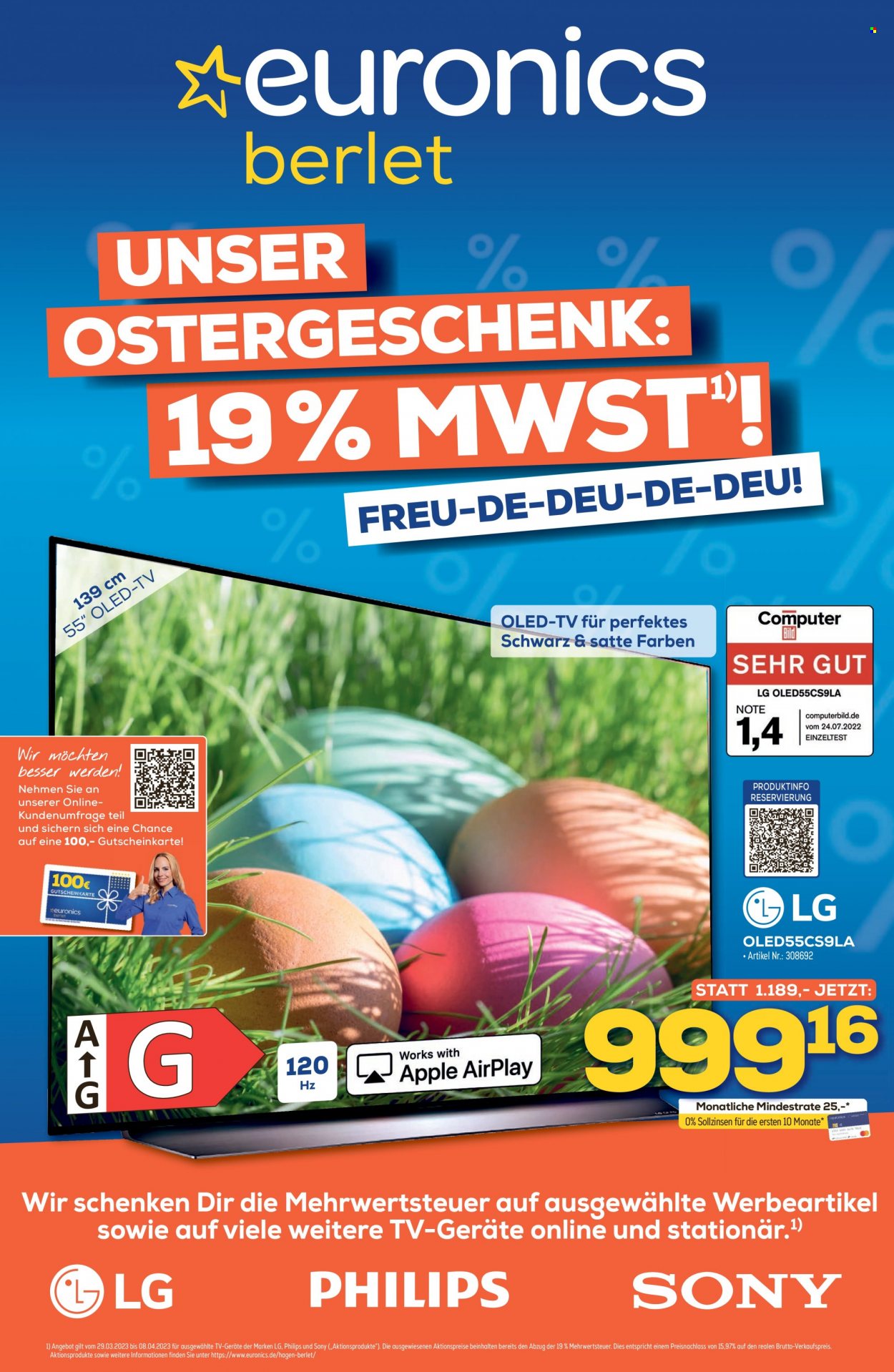 Euronics Prospekte  - 29.03.2023 - 8.04.2023. Seite 1