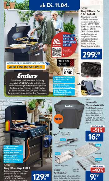 thumbnail - Enders Universelle Wetterschutzhülle Versch. Modelle, passend für z. B. Enders Gasgrill Cosmo, San Diego Evo 3, Boston 3 + 4, Maße ca.: Größe M: 103 x 50 x 91 cm, Größe L: 120 x 56 x 110 cm, je Stück