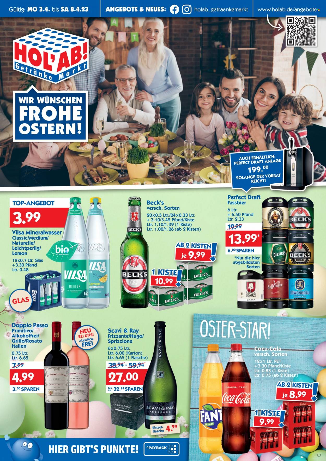 Hol'ab! Getränkemarkt Prospekte  - 3.04.2023 - 8.04.2023. Seite 1