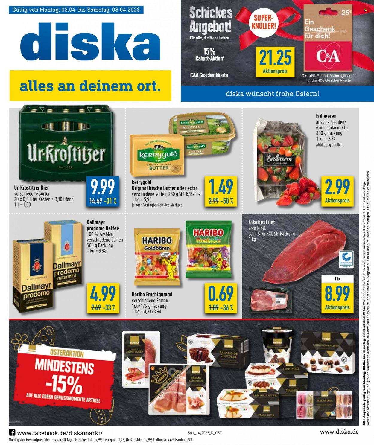 Diska Prospekte  - 3.04.2023 - 8.04.2023. Seite 1