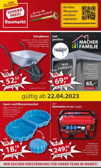 Prospekte Sonderpreis-Baumarkt - 22.04.2023 - 28.04.2023.
