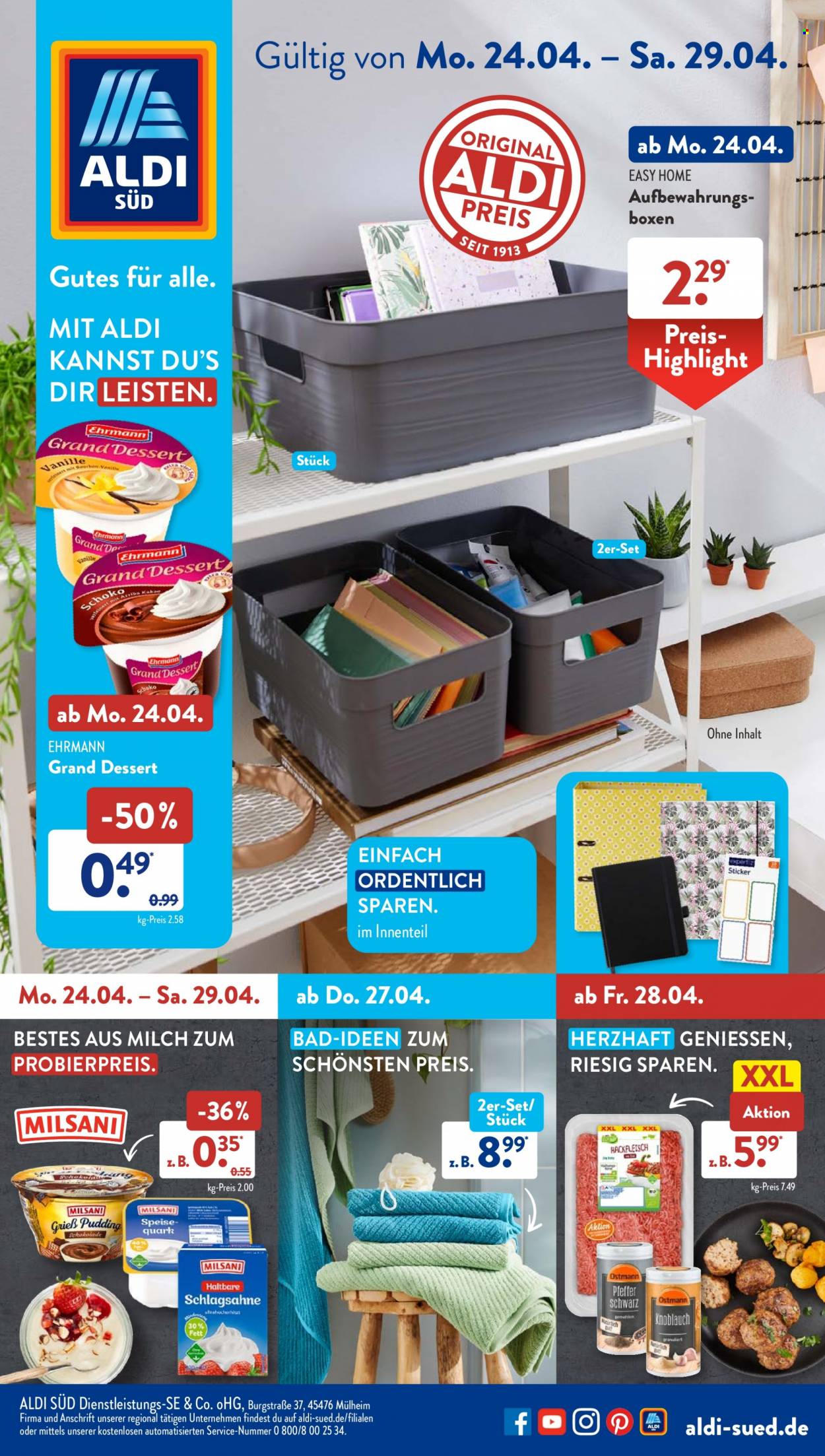 ALDI SÜD Prospekte  - 24.04.2023 - 29.04.2023. Seite 1